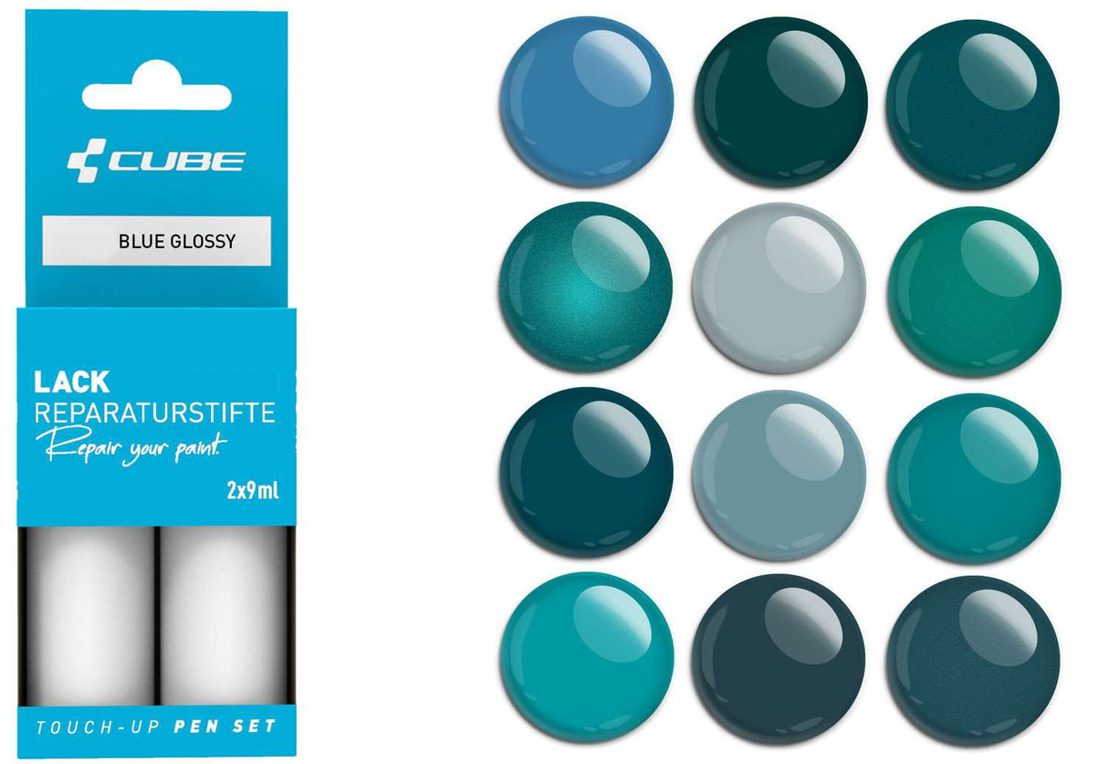 Cube touch-up pen set blue glossy