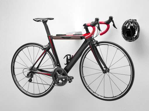 Elite bicycle wall holder arca bike wall rack arca st.steel leather