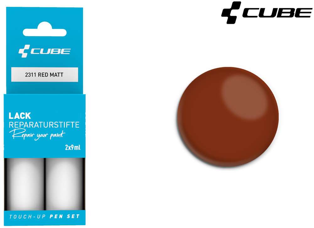 Cube touch-up pen set red matt