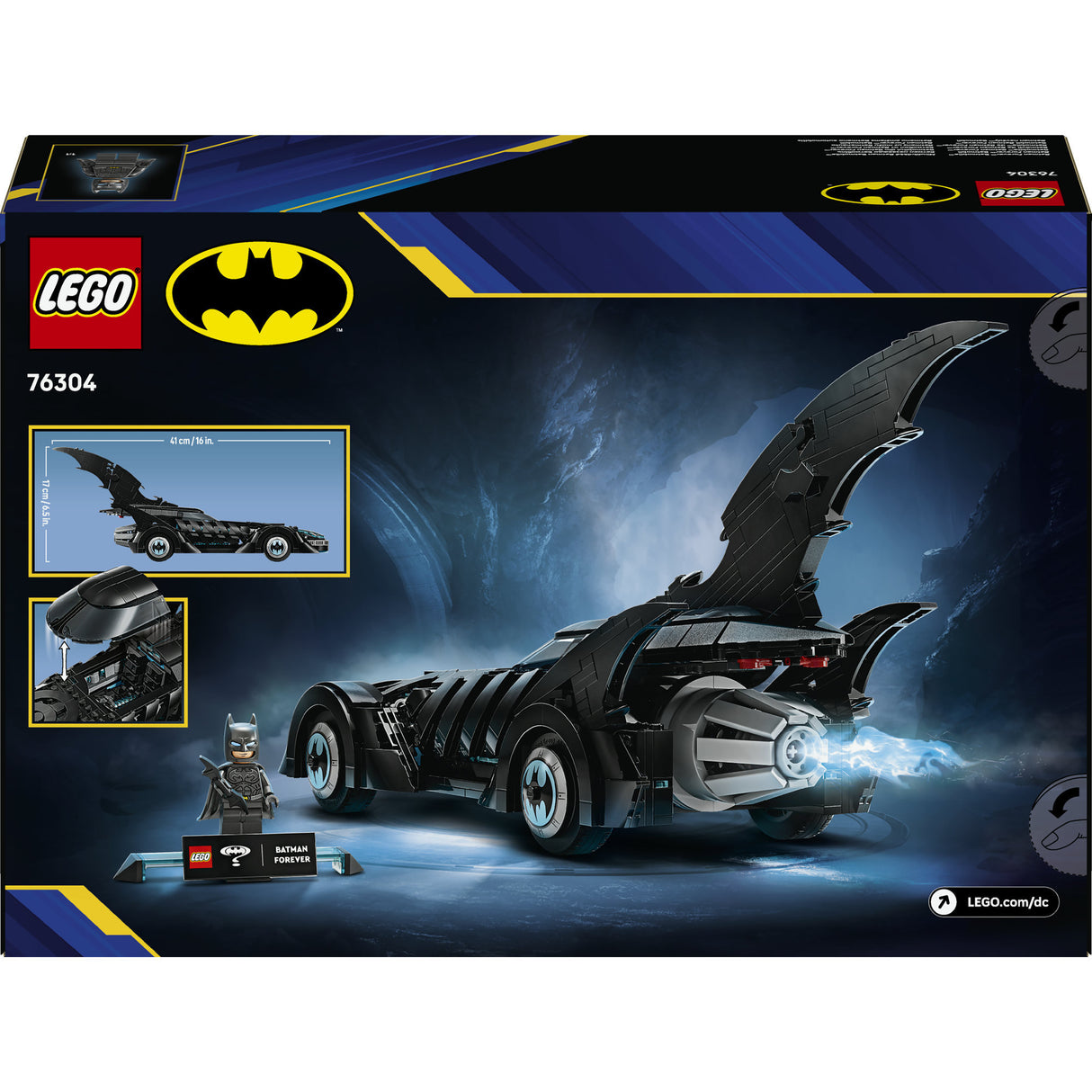 Lego super-heróis 76304 batman para sempre batmóvel
