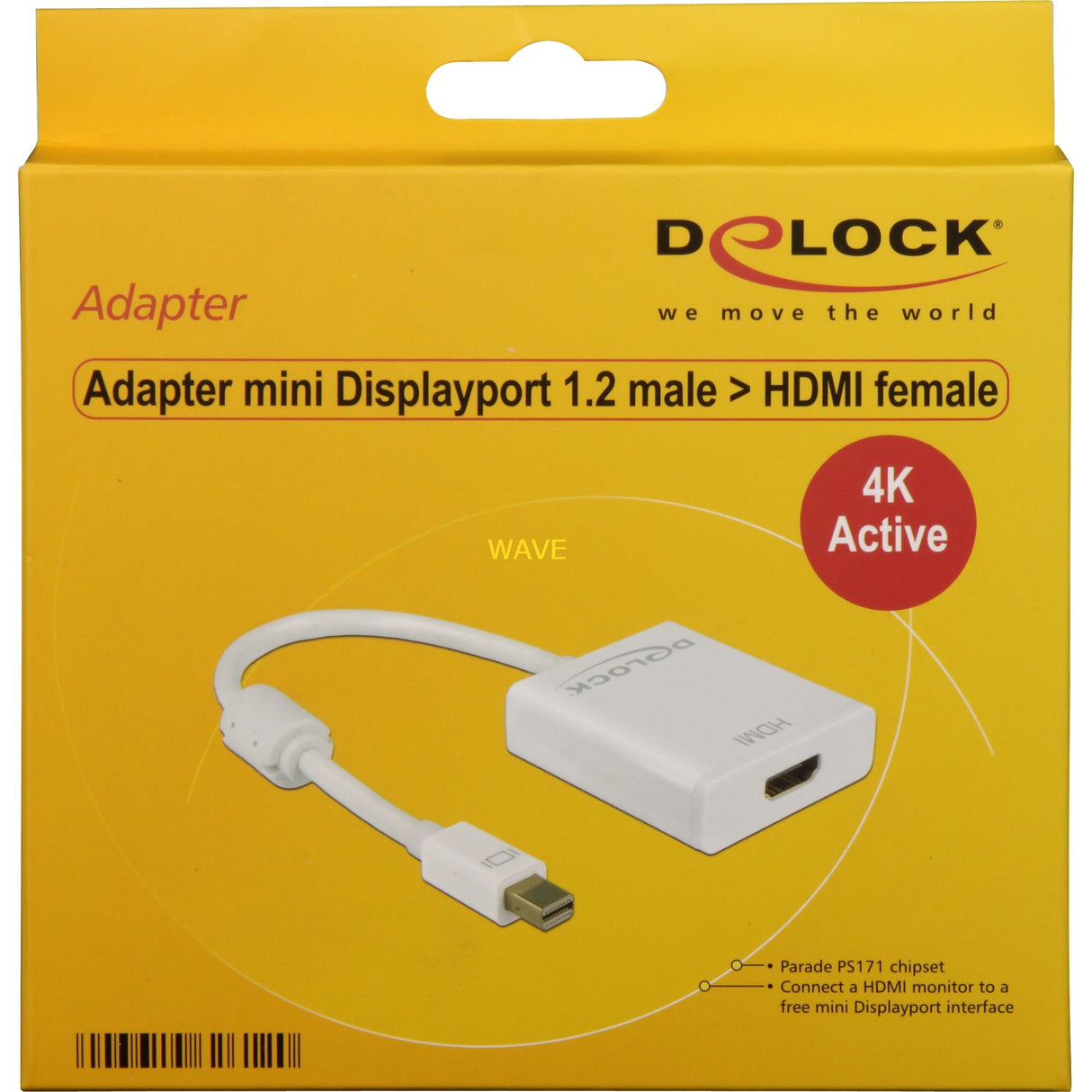 Delock mini DisplayPort > HDMI adapter (white, 0.2 meters, 4K)