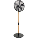 Bestron DFS45WB Design Pedestal Fan (Black Wood Color, Ø 45 cm | Stylish Wood Design)
