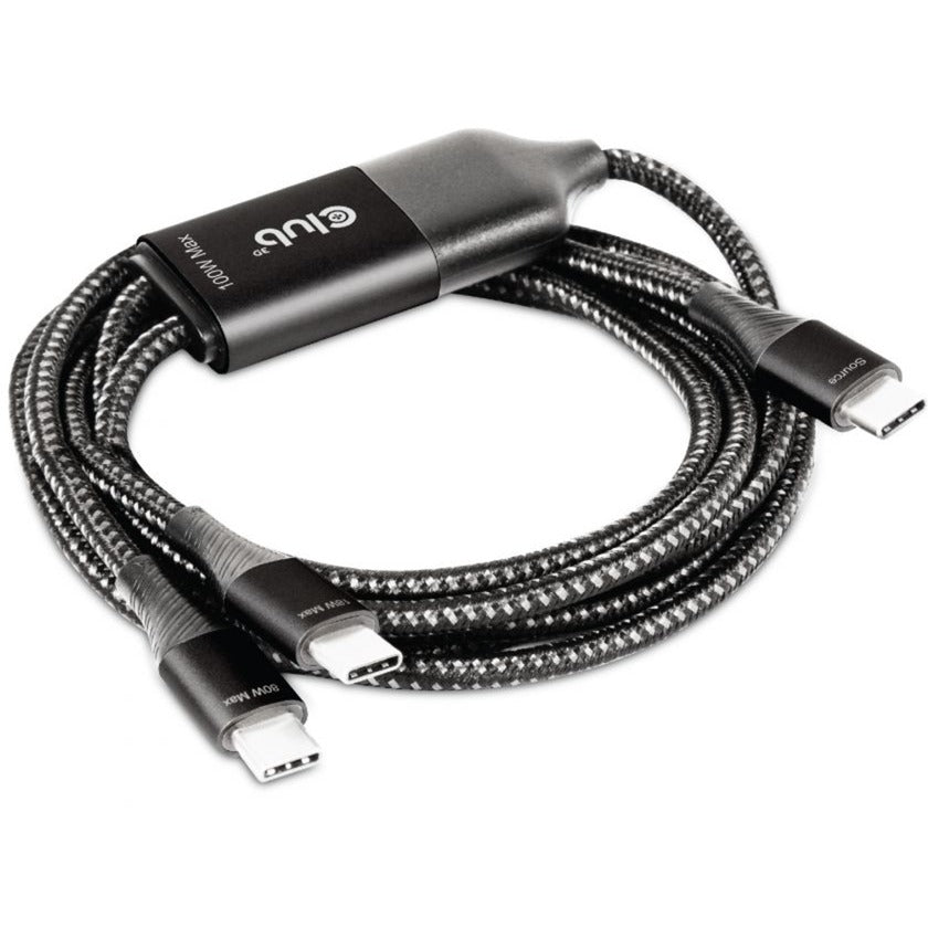 Club 3D USB Type-C Y Charging Cable to 2x USB Type-C Splitter Cable (Black, 1.83 meters, max. 100W)