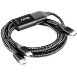 Club 3D USB Type-C Y Charging Cable to 2x USB Type-C Splitter Cable (Black, 1.83 meters, max. 100W)