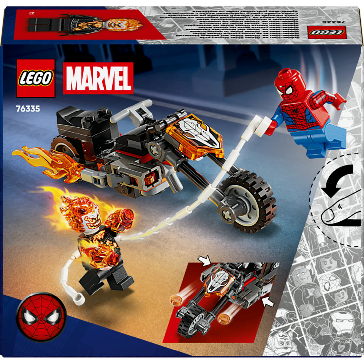 Lego super heroes 76335 marvel spider-man vs. ghost rider motorcycle
