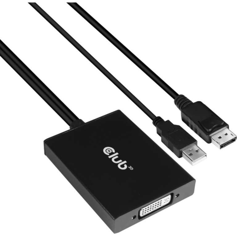 Club 3D DisplayPort to Dual Link DVI-I Active Adapter (Black, DisplayPort to Dual Link DVI-I Active Adapter)