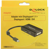 Delock Mini DisplayPort > DisplayPort HDMI DVI adapter (black, 0.16 meter)