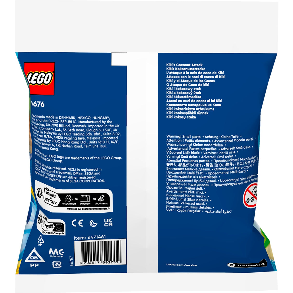 Lego Sonic the Hedgehog - Kiki's Coconut Chaos construction toy (30676)