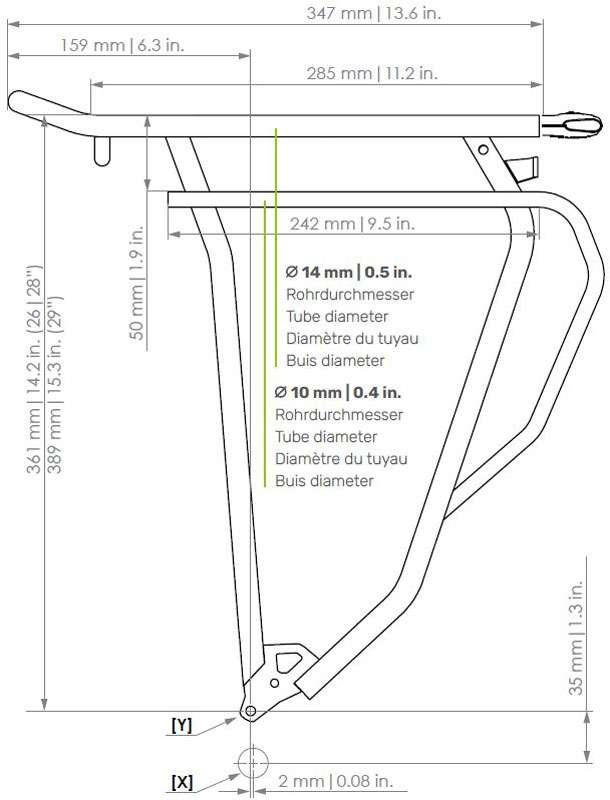 Racktime gleam-it 2.0 tour pannier rack with rear light 29