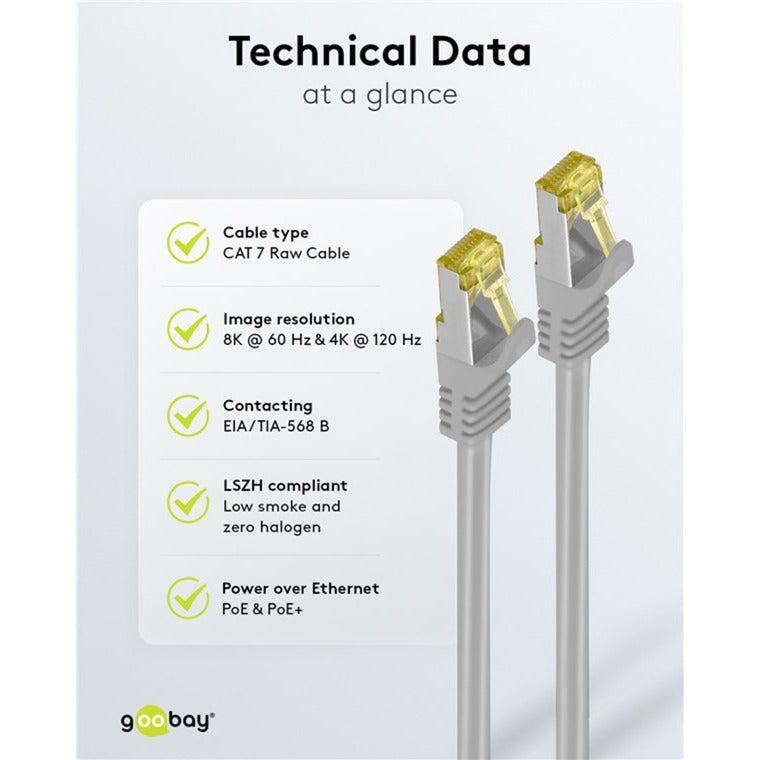Kabel krosowy Goobay kat. 6a s ftp z kablem kat. 7