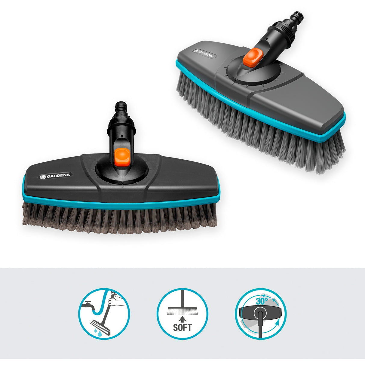 Gardena Cleansystem Acciaio con spazzola morbida per più grande,