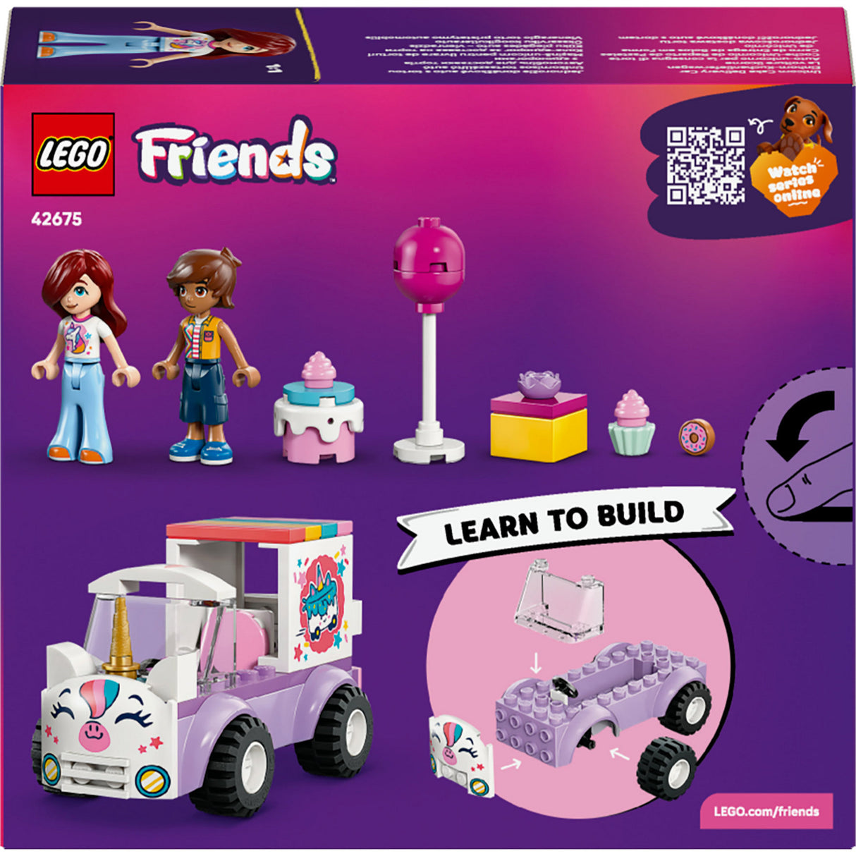 Lego friends 42675 unicorn cake delivery car
