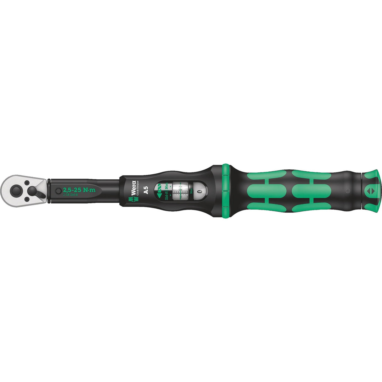 Wera Click-Torque A 5 Torque Wrench with Reversible Ratchet (black green)