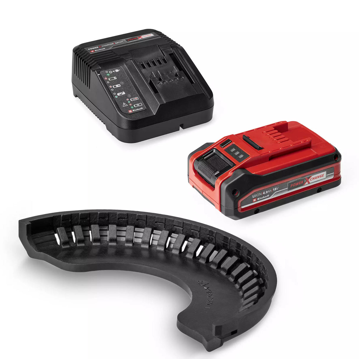 Einhell batteri vinkelslip te-ag 18 125-2 li (1x4,0 ah) vinkelslip (röd svart, inkl. 4,0 ah power x-change batteri och laddare)