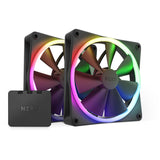 Nzxt f140 rgb case fans (black, 2 pack, 140 x 140 x 26 mm, pwm, incl. controller)