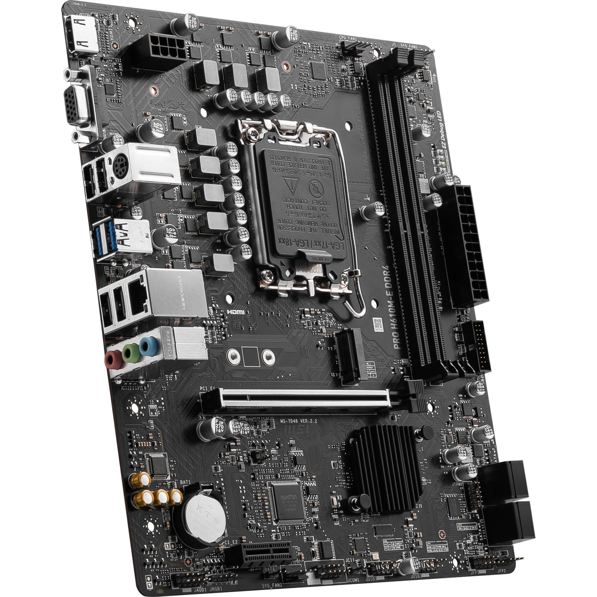 Msi Pro H610M-E DDR4 Socket 1700 Motherboard (black, GB-LAN, sound, µATX)