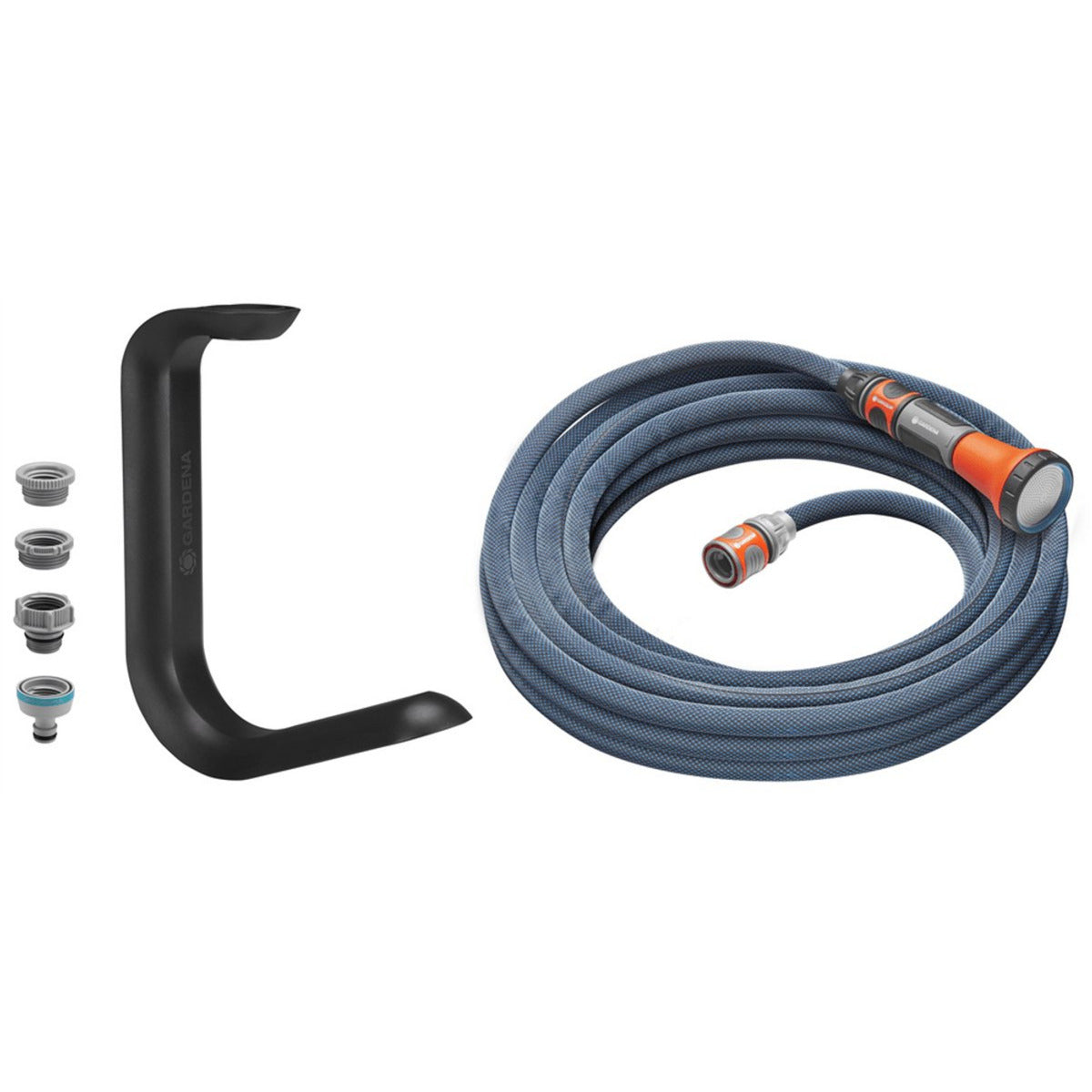 Gardena Textile Hose Liano Xtreme 10 m Set, with Liano TapFix (dark grey orange)