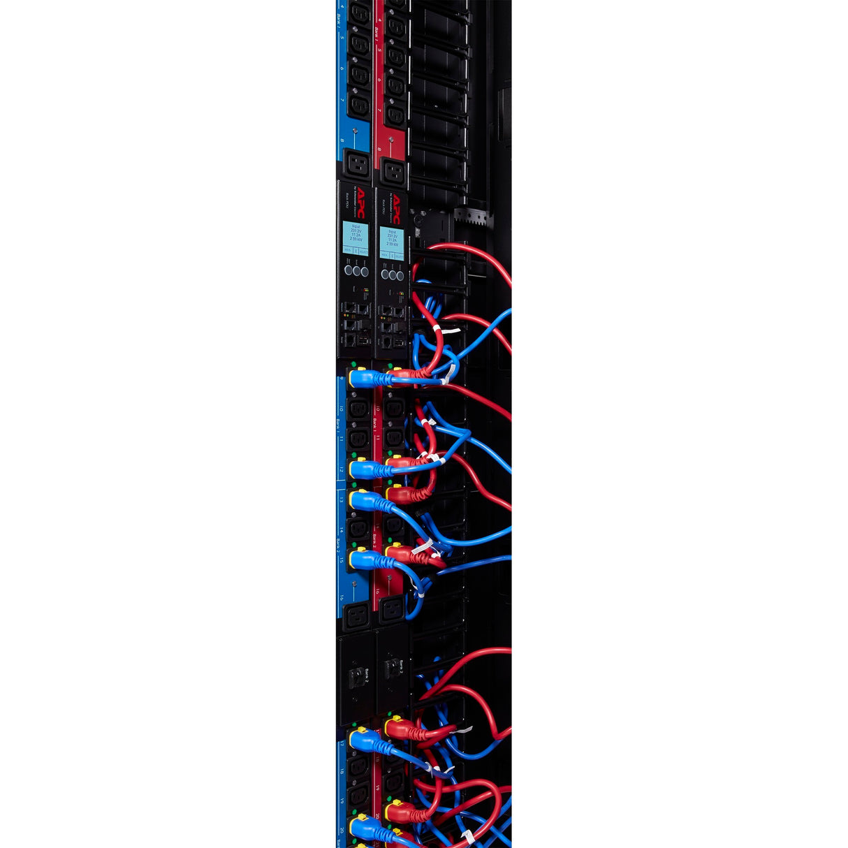 Apc ap8681redx667 - switched metered-by-outlet pdu (zwart rood, 0u, 400v, (21x) c13 (3x) c19, iec 309 16a 3fase stekker)