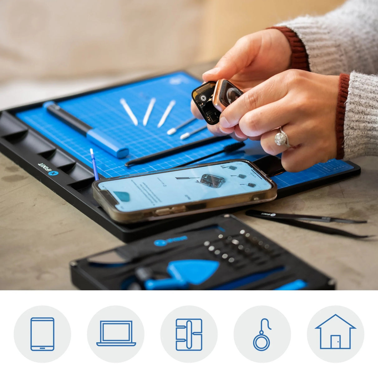Защитна постелка Ifixit fixmat (синьо черно)
