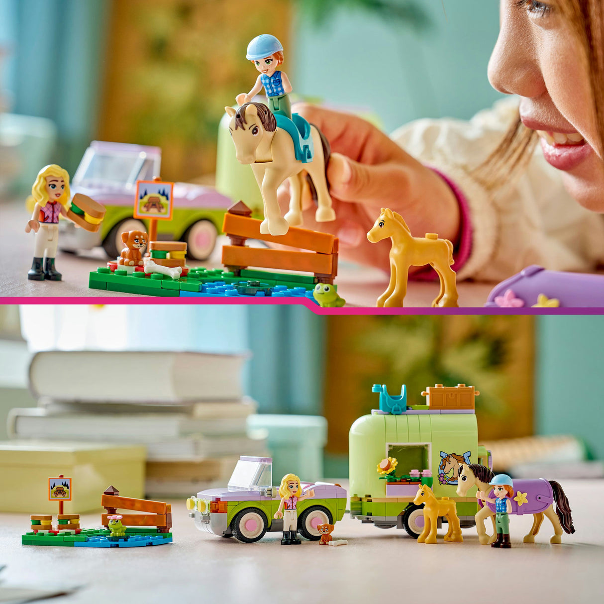 Lego friends 42695 přívěs a kůň a hříbě