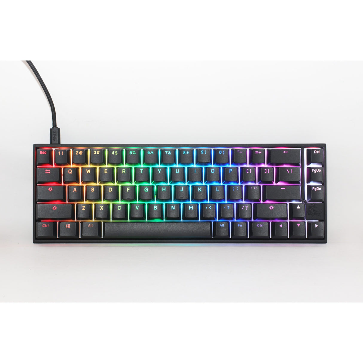 Ducky mecha pro sf, toetsenbord (zwart, us lay-out, cherry mx silent red, rgb leds, 65%, pbt double-shot)
