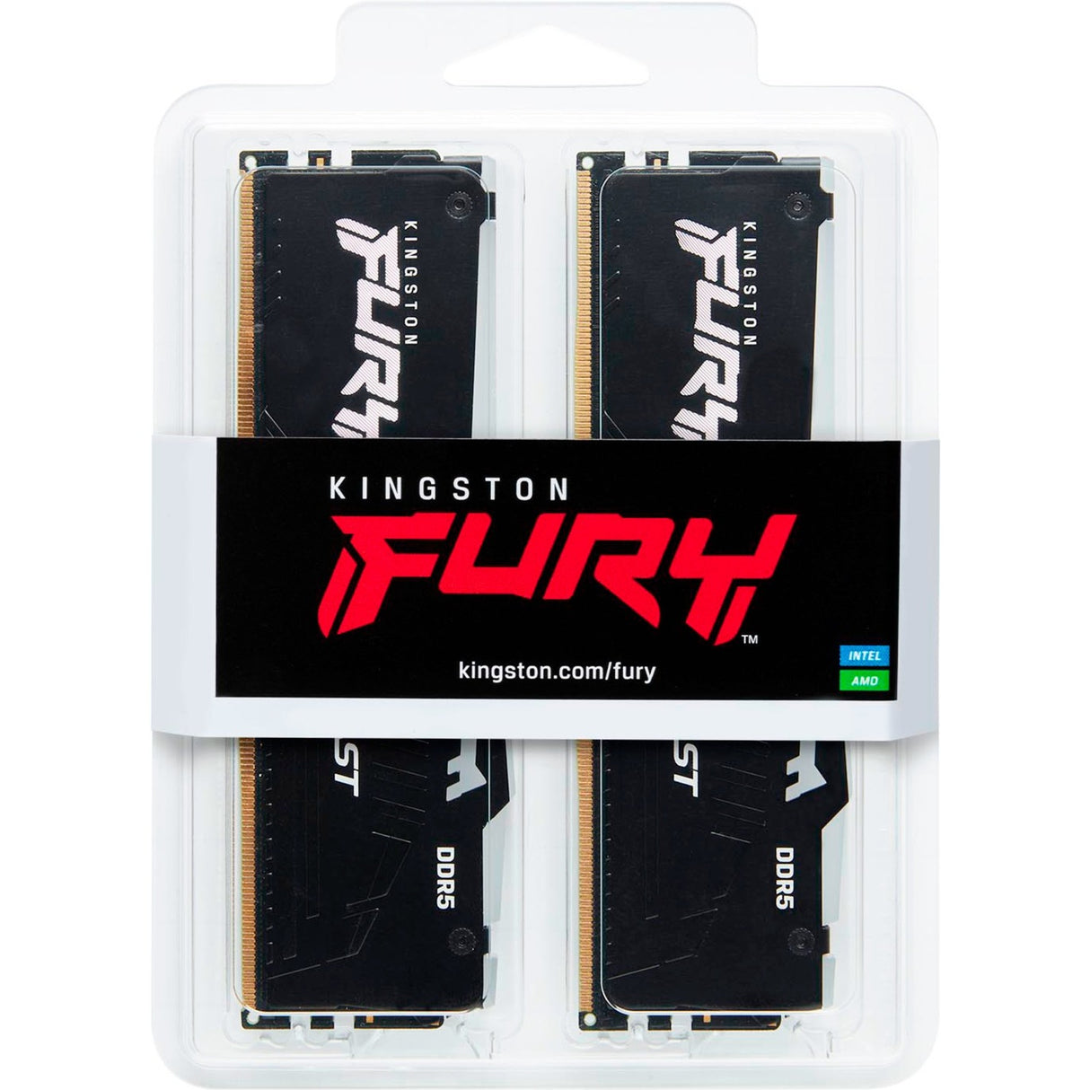 Kingston Fury 32 GB DDR5-6000 (2x 16 GB) Memory Kit (Black, KF560C30BBEAK2-32, Beast RGB, XMP, EXPO)