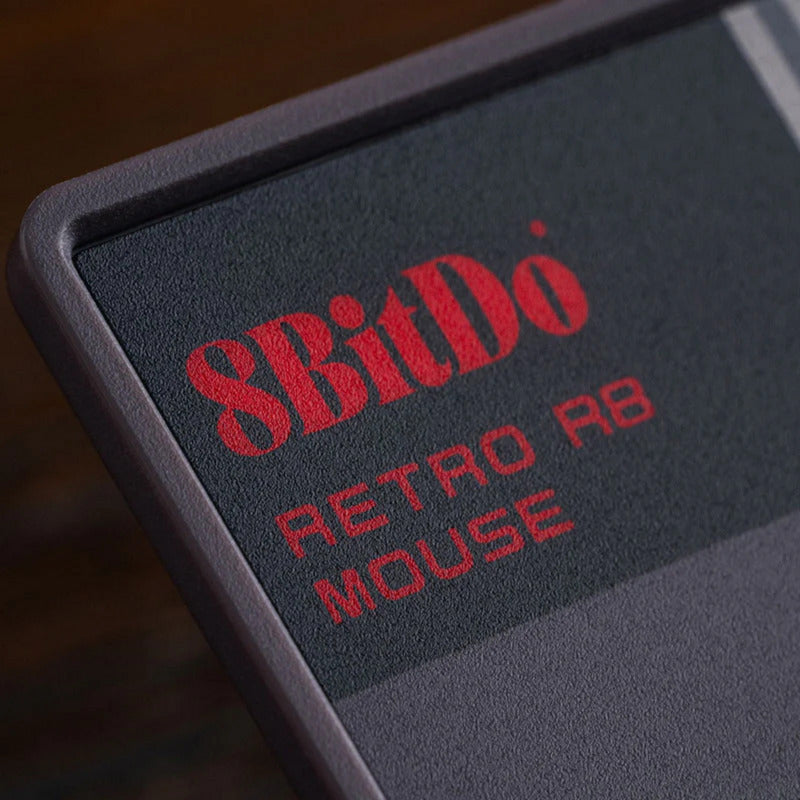 8bitdo retro r8 mouse - n edition (grey red, 50 - 26000 dpi, bluetooth usb-c 2.4 ghz)