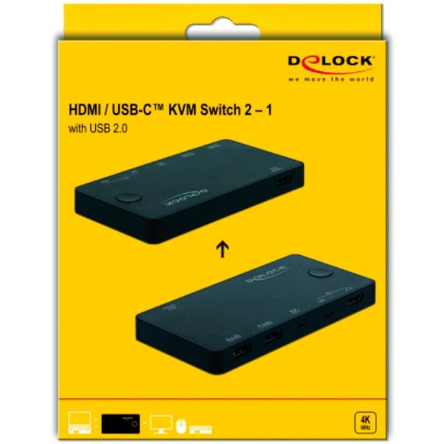 Delock HDMI USB-C KVM Switch 4K 60 Hz com USB 2.0