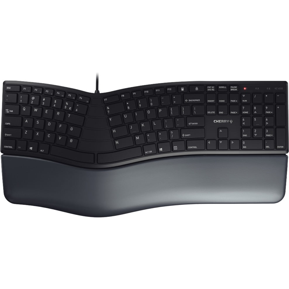 Cherry kc 4500 ergo, clavier (noir, disposition européenne (qwerty))