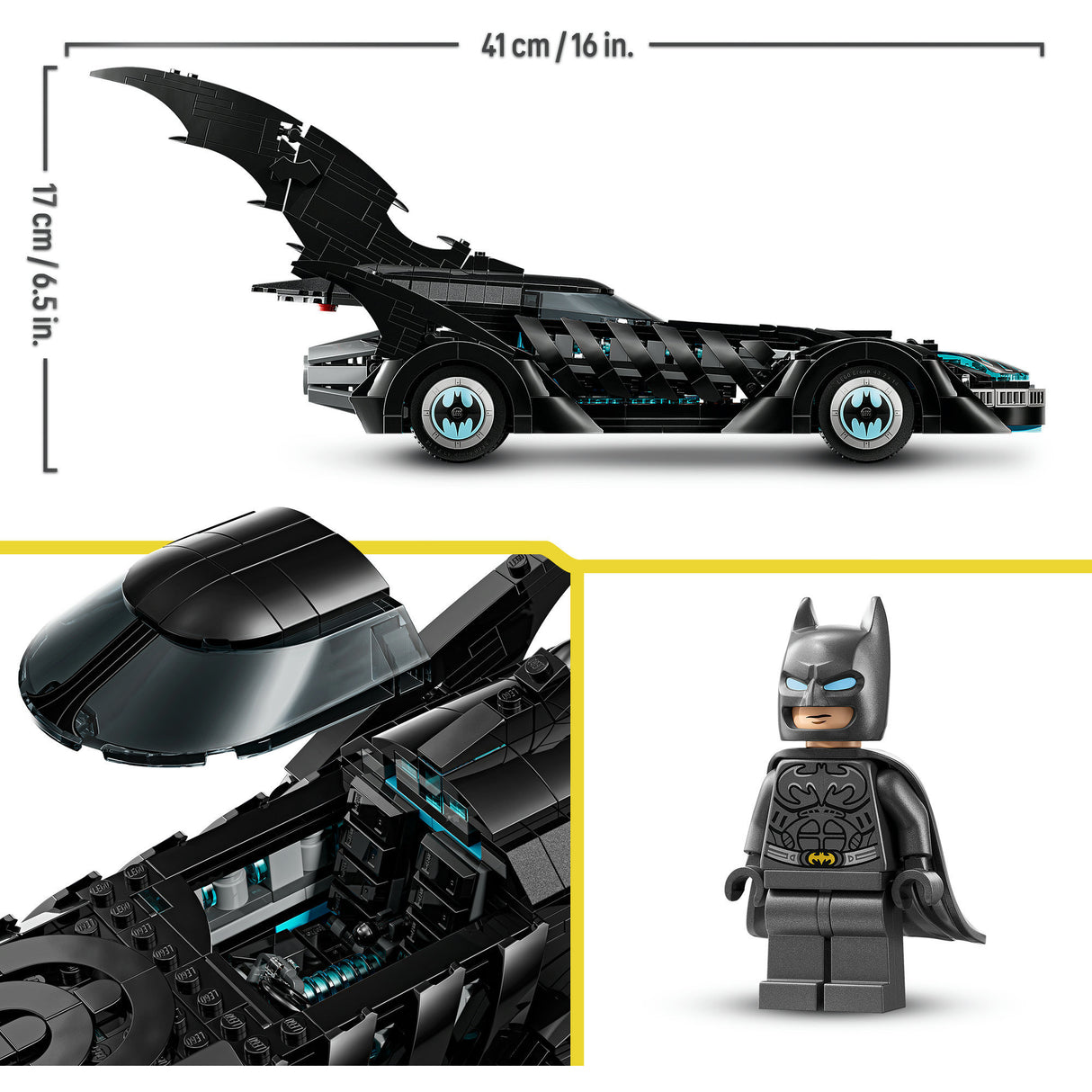 Lego super-heróis 76304 batman para sempre batmóvel