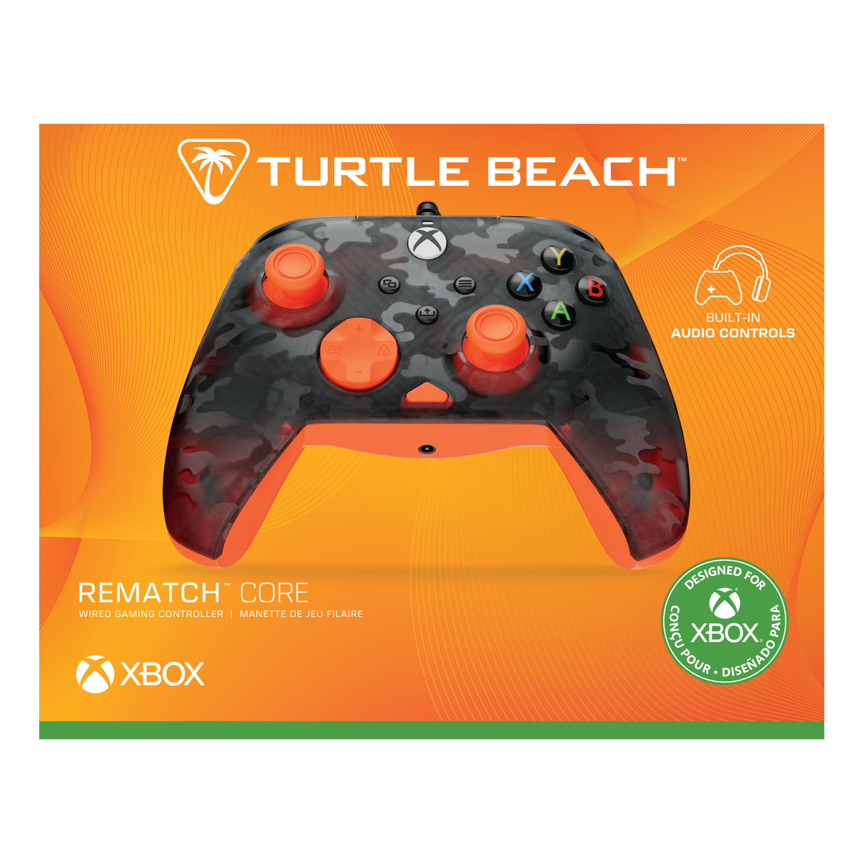 Turtle Beach Rematch Core Wired Controller (Black Orange, Xbox Series X|S, Xbox One, PC)