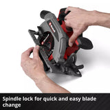 Einhell professionell sladdlös handcirkelsåg tp-cs 18 165 li bl - solo (röd svart, power x-change, batteri och laddare ingår ej)