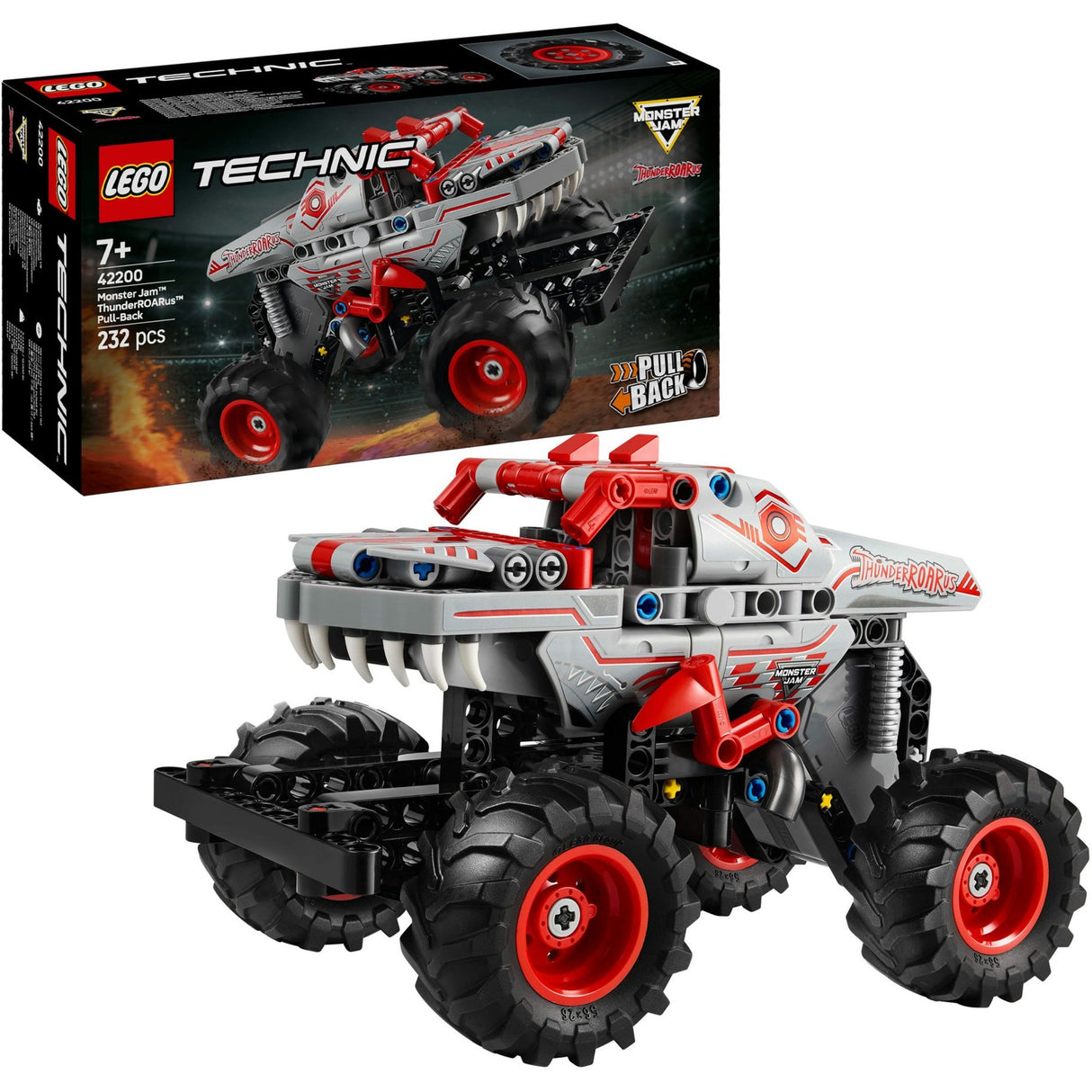 Lego Technic 42200 Monster Jam Thunderroarus Tirar hacia atrás