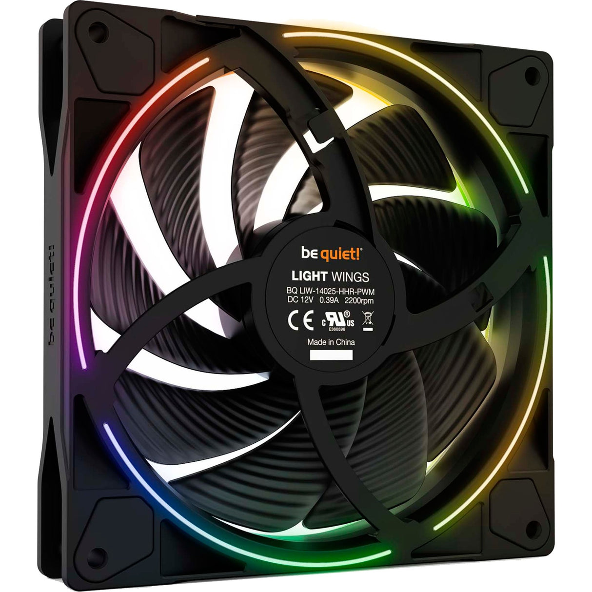 be quiet! Light Wings PWM high-speed RGB case fans (black, 3-pack, 140 x 140 x 25 mm)