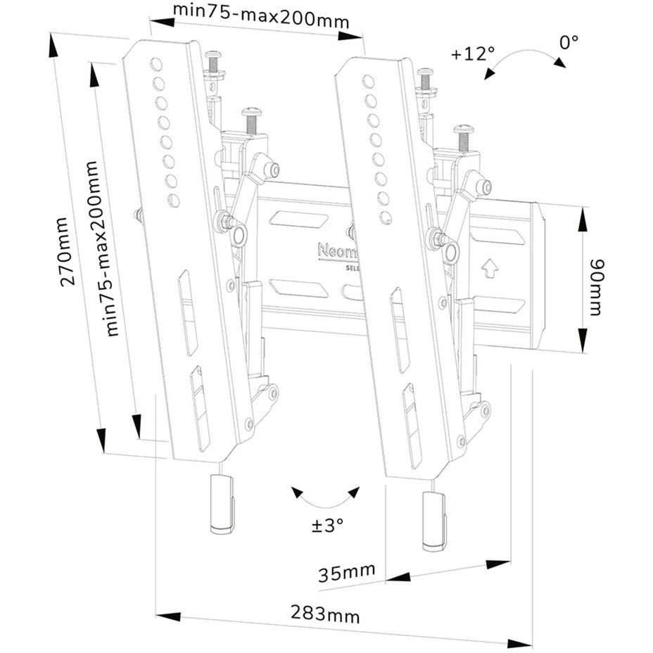 Neomounts de Newstar Select WL35S-850BL12 TV WALL STONT