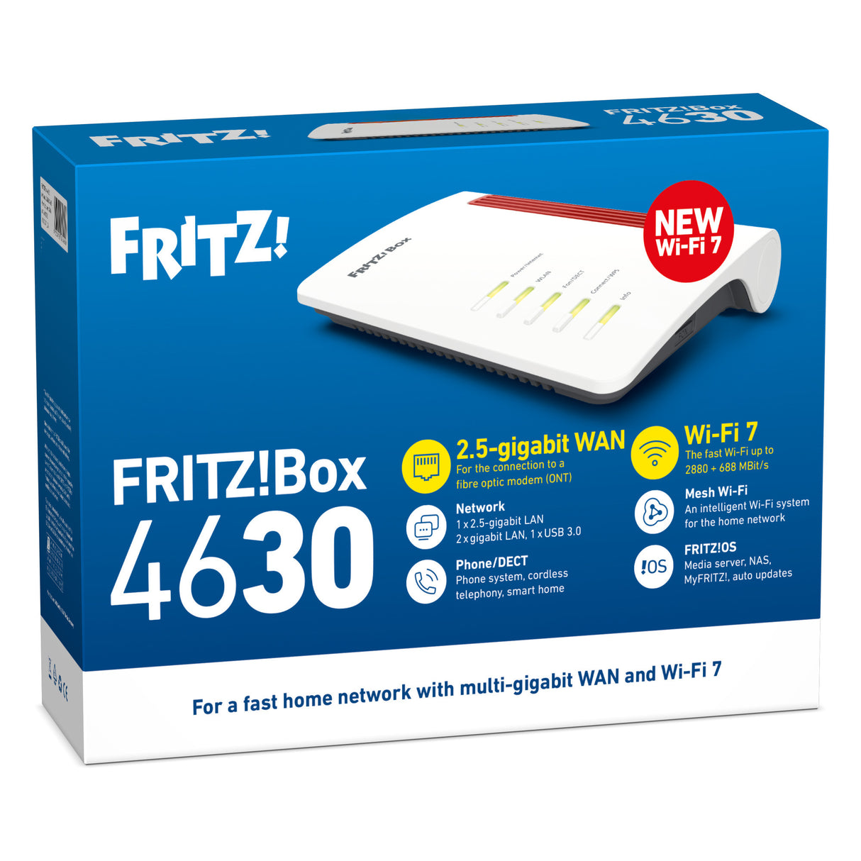 Fritz! Box 4630 Edition International Router (white red, mesh Wi-Fi, 2.5 Gbit/s)