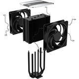 Cooler master v4 alpha 3dhp black cpu-koeler (zwart)