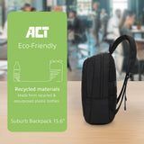 Act Connectivity Suburb Backpack for Laptops up to 15.6" (Black)