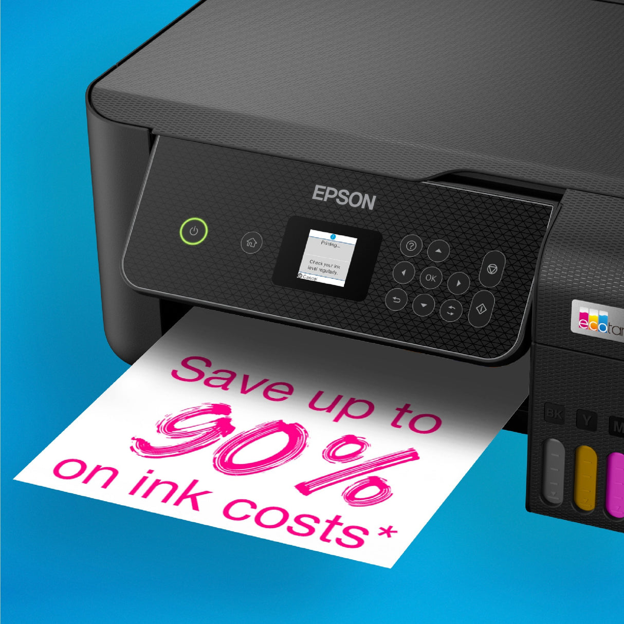 Epson EcoTank ET-2870 A4 Multifunction Wi-Fi Printer with Ink Tank All-in-One Inkjet Printer (Black, Scan, Copy, Includes up to 3 Years of Ink)