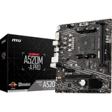 Msi a520m-a pro socket am4 motherboard (black grey, raid, gb-lan, sound, µatx)