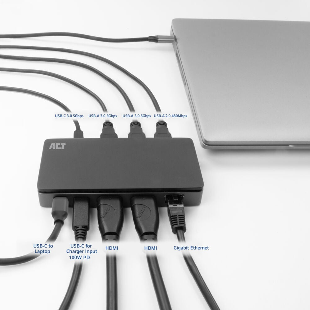 ACT Connectivity USB-C 4K MST Docking Station (black-grey)