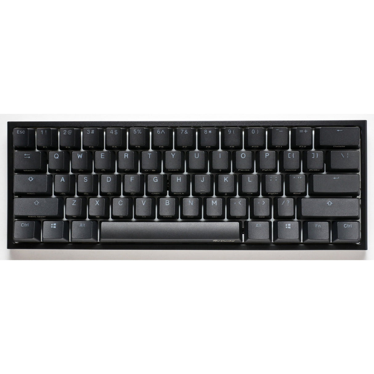 Ducky One 2 Pro Mini Classic, gaming keyboard (black, US layout, Cherry MX Silent Red, RGB LED, double-shot PBT, Quack Mechanics, 60%)