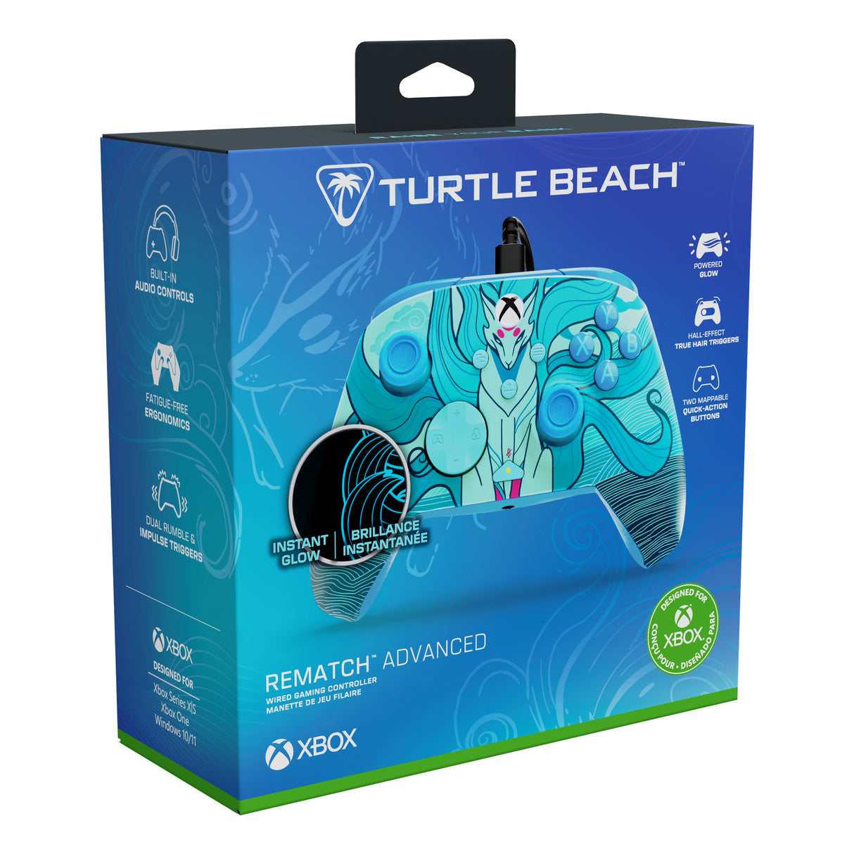 Turtle beach rematch geavanceerde bedrade controller (blue kitsune, xbox serie x|s, xbox one, pc)