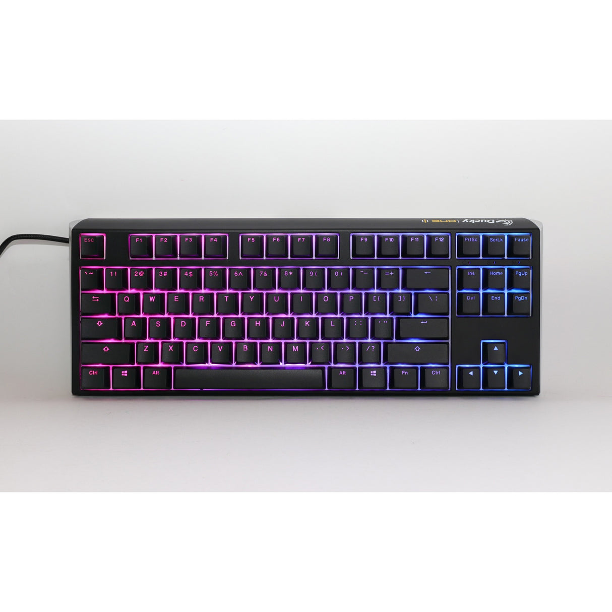Ducky One 3 Classic TKL, keyboard (black white, US layout, Cherry MX Speed Silver, RGB LED, double-shot PBT, hot-swappable, Quack Mechanics, 80%)