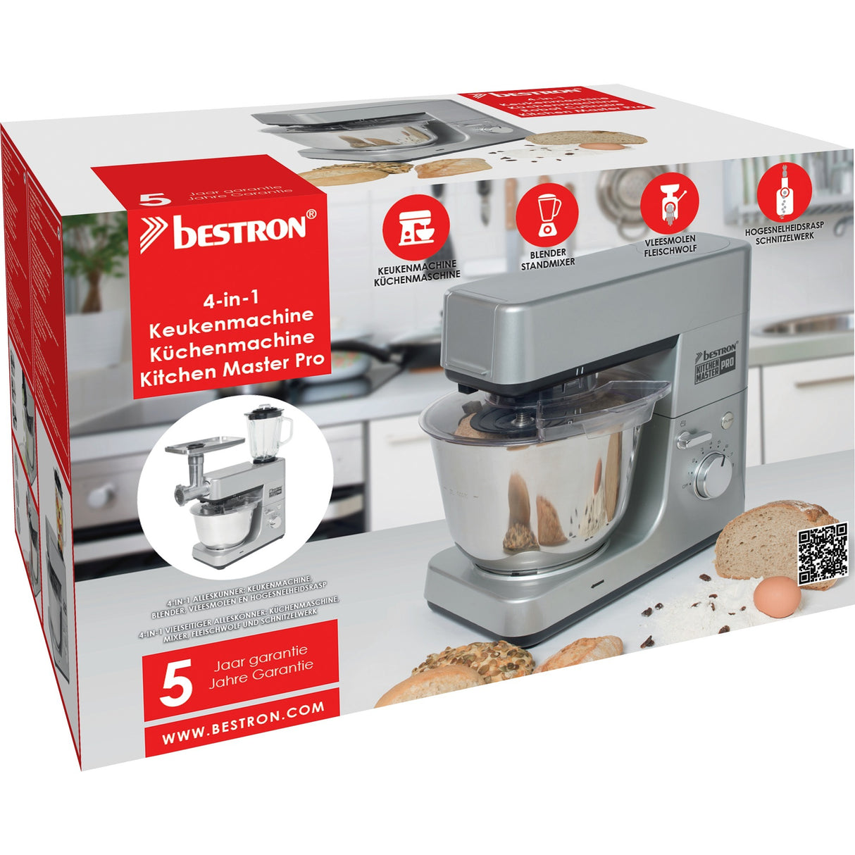 Bestron AKM1600S 4-in-1 Food Procesor Kitchen Pro