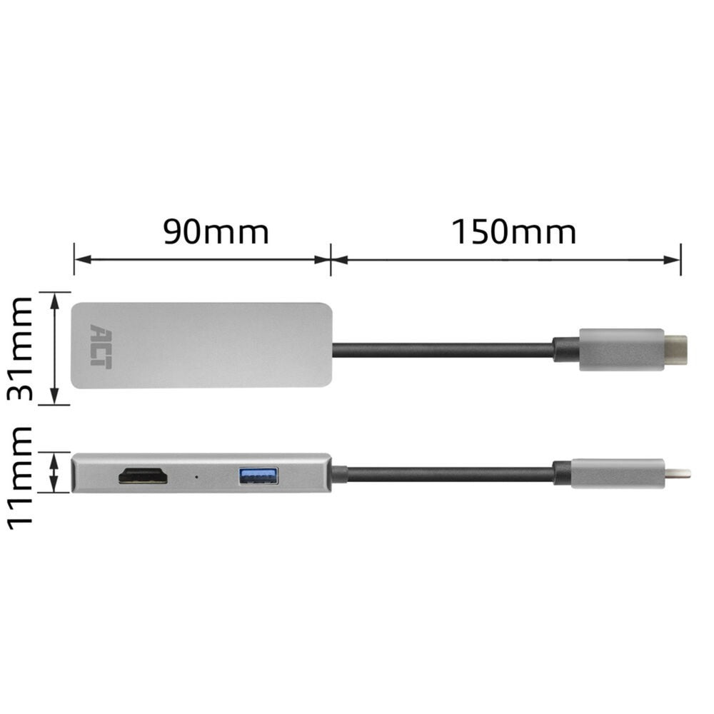 Act connectivity USB-C 4K multiport adapter for 2 HDMI screens, u
