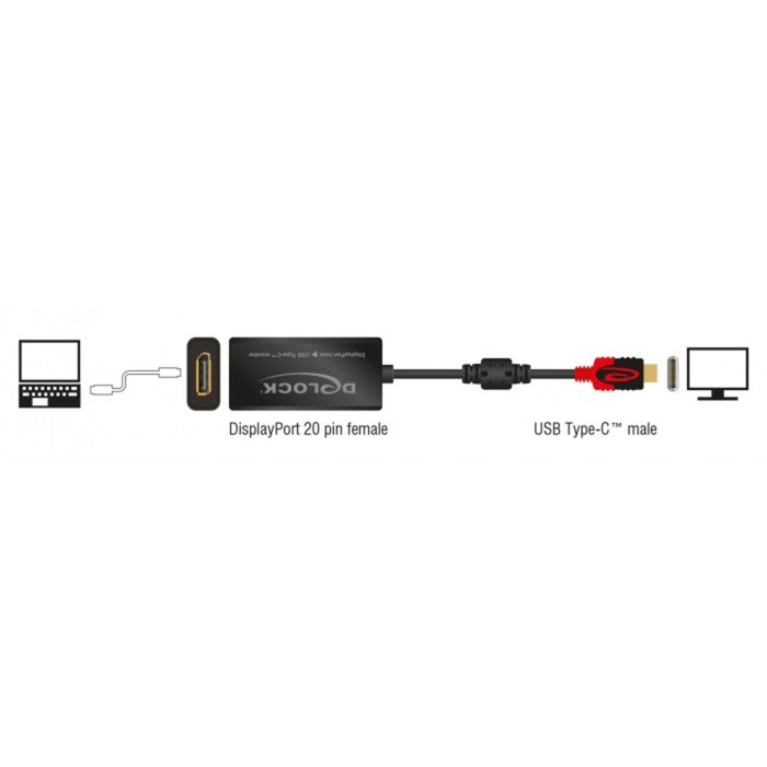 Adaptóir DeLOCK DisplayPort do mhonatóir USB-C 4K