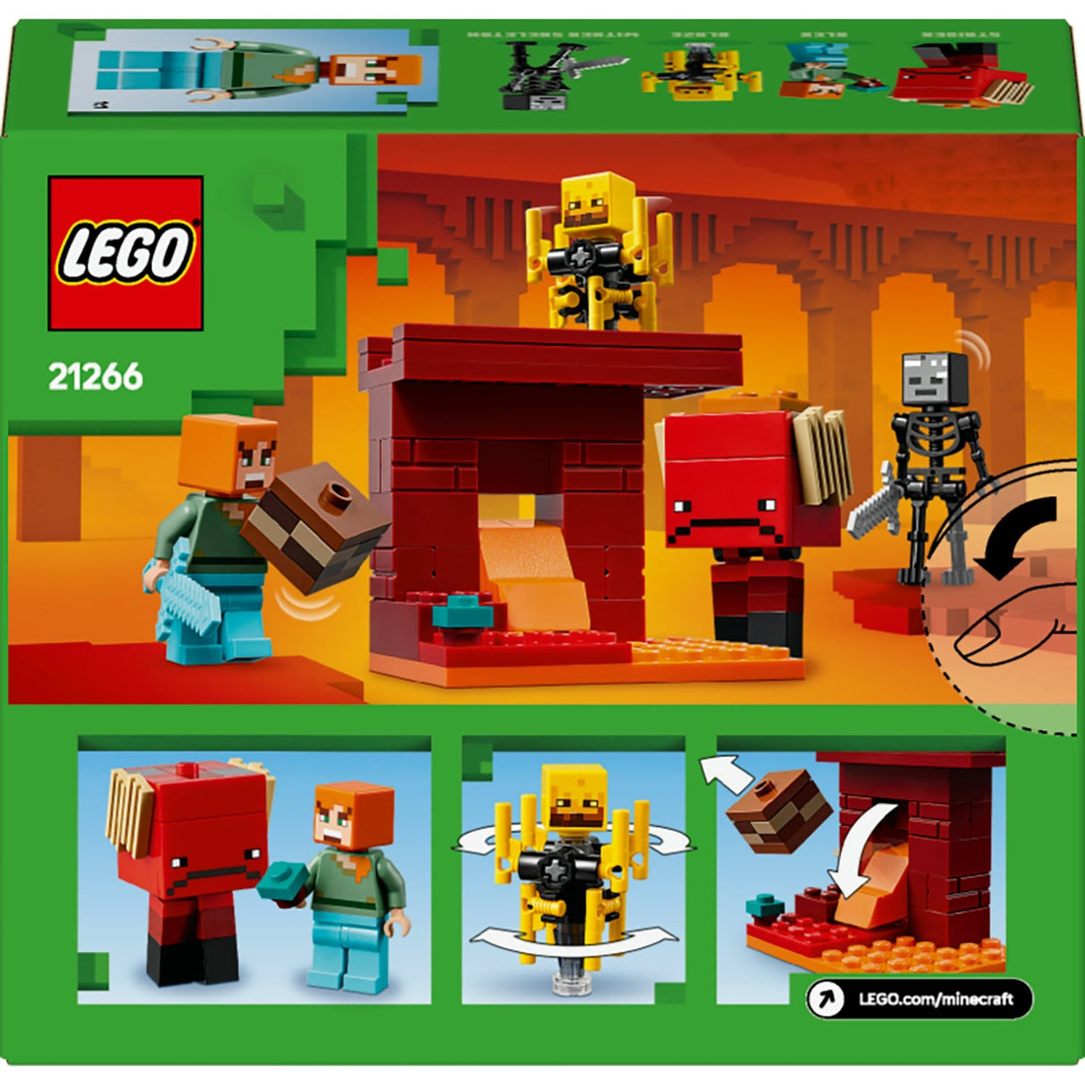 Lego minecraft 21266 a batalha de lava no interior