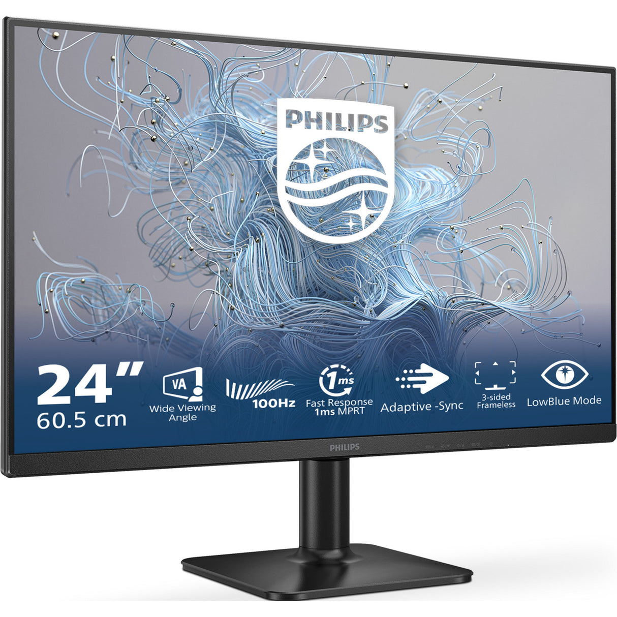 Monatóir Philips 24e2n1100lb 23.8 (dubh, hdmi, vga)
