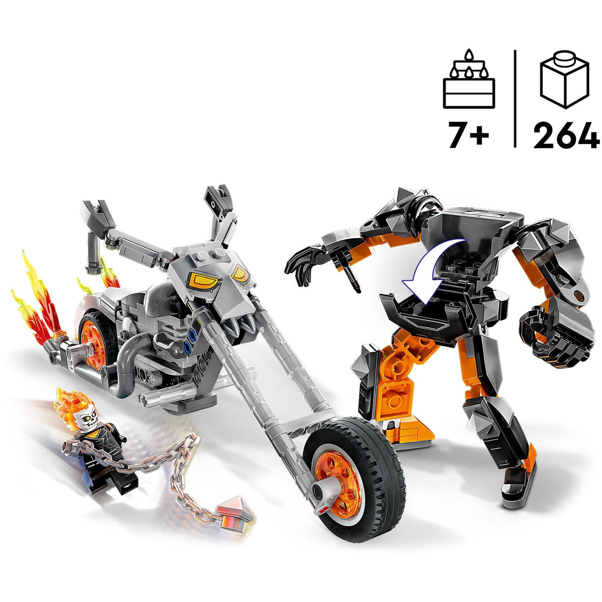 Lego marvel - ghost rider mech motorna konstrukcijska igrača (76245)